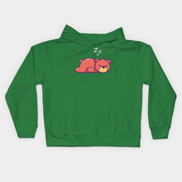 Cute Teddy Bear Sleeping Cartoon Kids Hoodie by Catalyst Labs